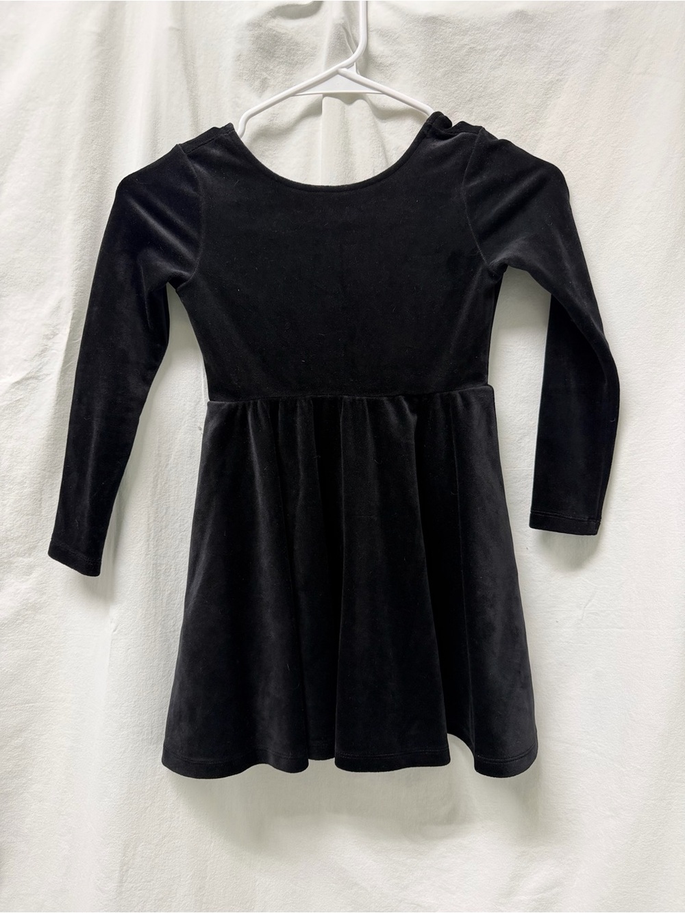 Tea Collection Black Velvet Long-Sleeve Skater Dress